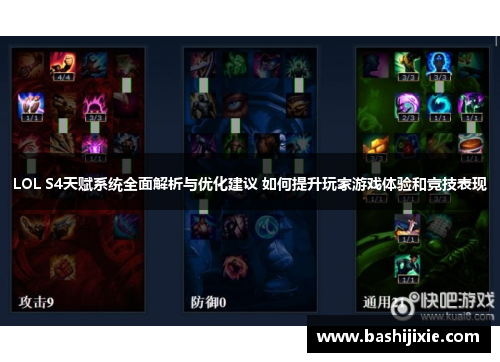 LOL S4天赋系统全面解析与优化建议 如何提升玩家游戏体验和竞技表现